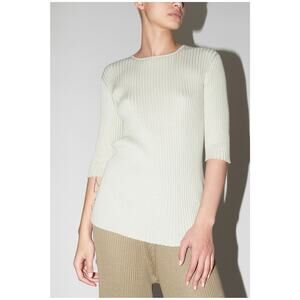 Lauren Manoogian Mulberry Silk Organic Cotton Column Tee Top Sz 1 Small Menthol